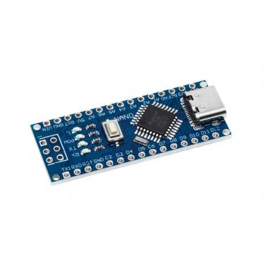 Микроконтроллер Arduino Nano (Atmega 328p, синий, type-C, dupont контакты не припаяны) купить в Новороссийске