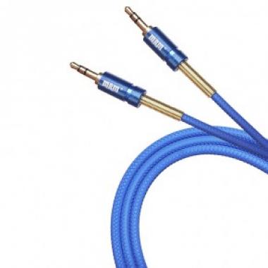 Шнур - Аудио кабель AUX 3.5 мм R2 резиновый с пружинкой (синий) 1М купить в Новороссийске